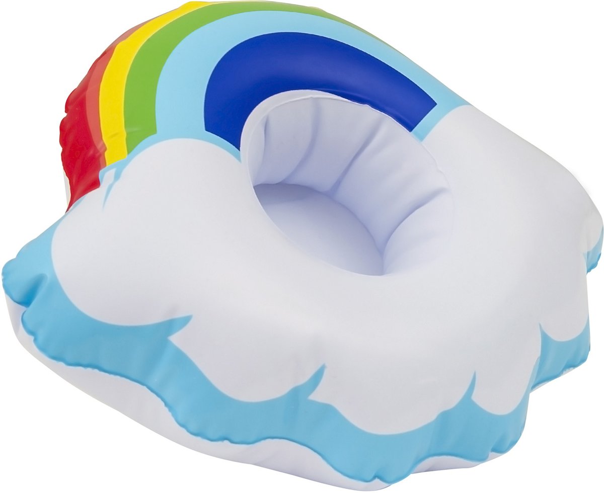 Enjoy Summer Opblaasbaare Regenboogwolk Cupholder 21,5 Cm