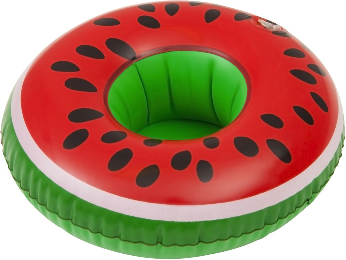 Enjoy Summer Opblaasbaare Watermeloen Cupholder 22 Cm Groen