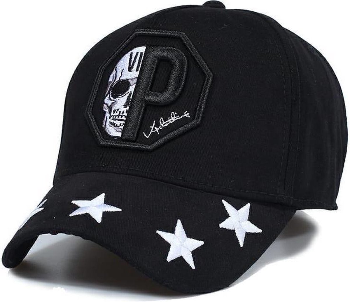 Enos Baseball Cap Heren - Skull Star- Zwart