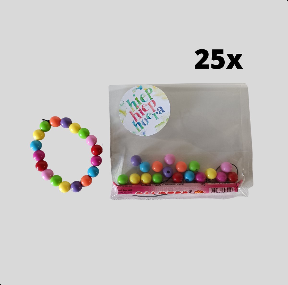 Traktatie Uitdeelcadeautjes - 25x - Kralen - Uitdeelzakjes - Kant en Klare Traktatie - School - Traktatie voor Kinderen -Armband Maken