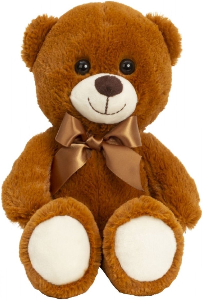 Pluche Knuffelbeer - Bruin - Met Strik - 31CM