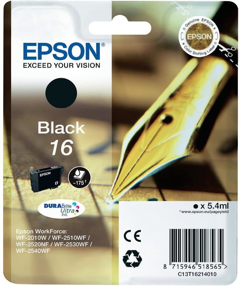 EPSON 16 inktcartridge zwart standard capacity 5.4ml 175 paginas 1-pack RF-AM blister