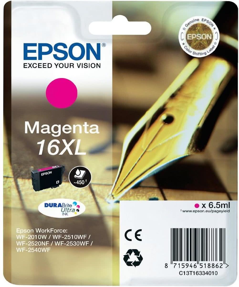 EPSON 16XL inktcartridge magenta high capacity 6.5ml 450 paginas 1-pack RF-AM blister