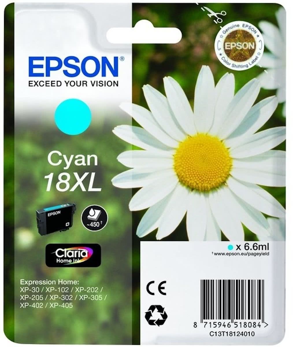 EPSON 18XL inktcartridge cyaan high capacity 6.6ml 450 paginas 1-pack RF-AM blister