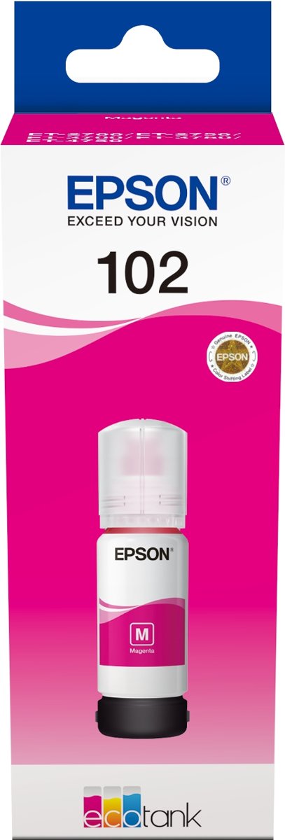   102 EcoTank Magenta ink bottle