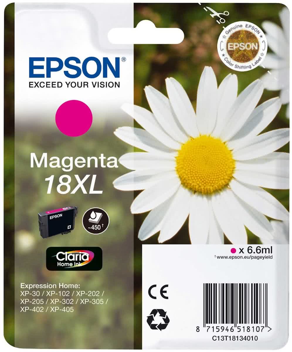 Epson 18XL (T1813) - Inktcartridge / Magenta / Hoge Capaciteit