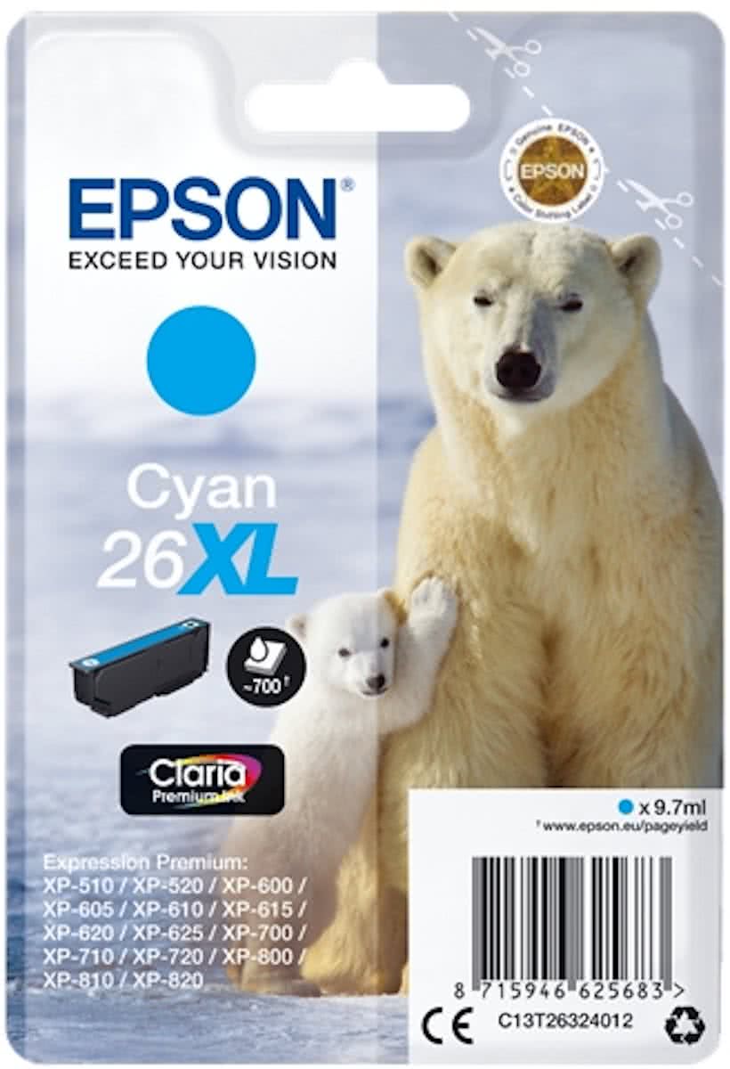 Epson 26XL - Inktcartridge / Cyaan