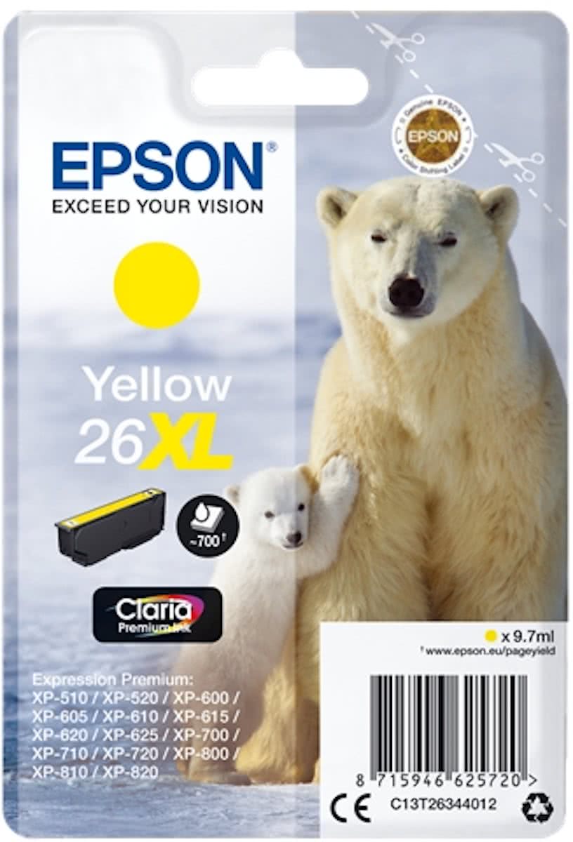 Epson 26XL - Inktcartridge / Geel