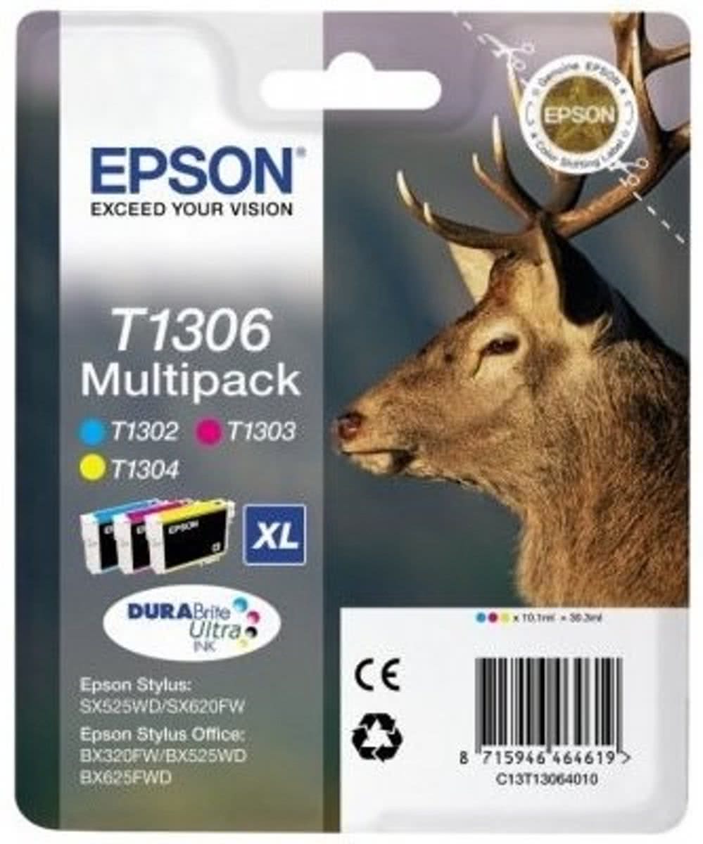 Epson C13T13064022 10.1ml Cyaan, Magenta, Geel inktcartridge