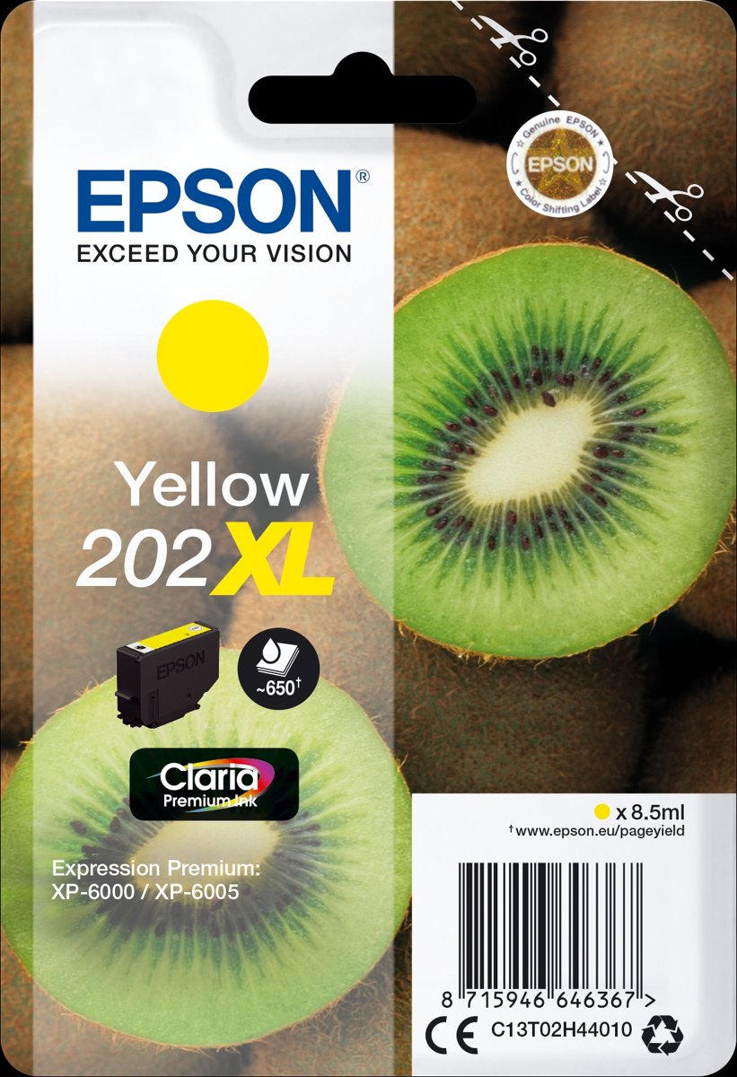 Epson Kiwi Singlepack Yellow 202XL Claria Premium Ink