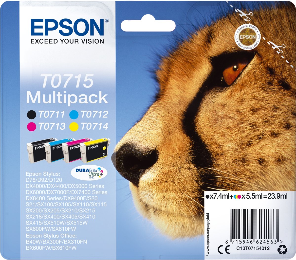 Epson Multipack 4-kleur T0715 DURABrite Ultra Ink