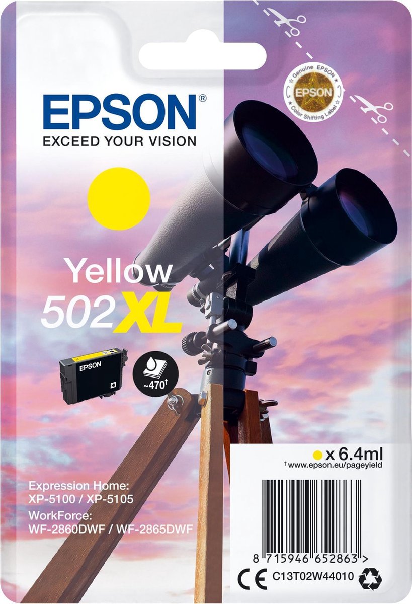 Epson Singlepack Yellow 502XL Ink