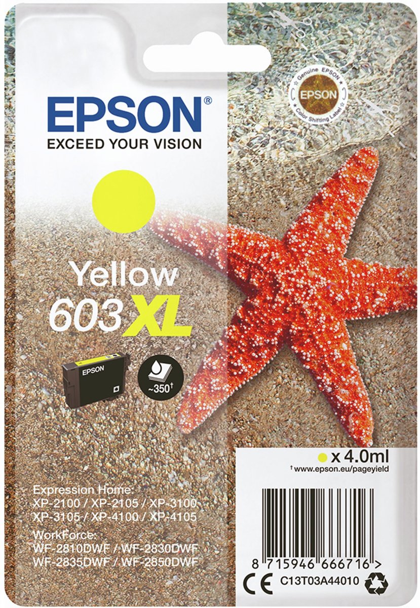 Epson Singlepack Yellow 603XL Ink