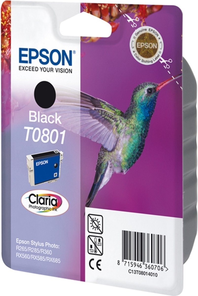   T0801 - Inktcartridge / Zwart