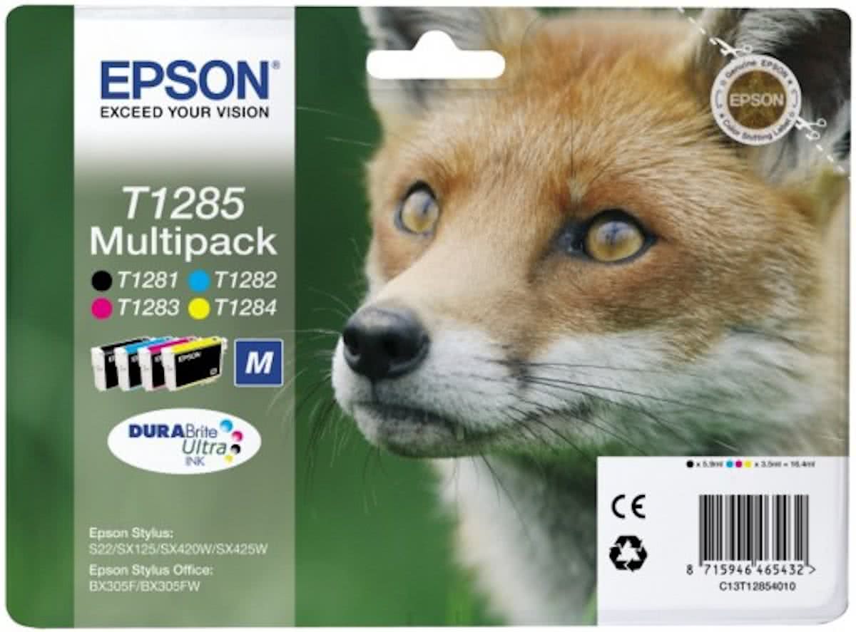 Epson T1285 multipack zwart en kleur