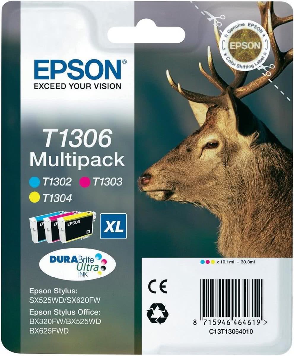 Epson T1306 - Inktcartridge / Cyaan / Magenta / Geel