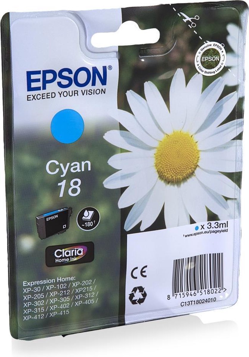 Epson T180240 Origineel Blauw 3,3ml