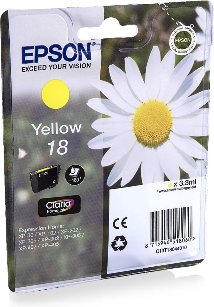 Epson T180440 Origineel Geel 3,3ml