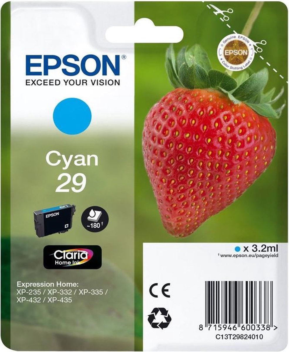 Epson T298240 Origineel Blauw 3,2ml