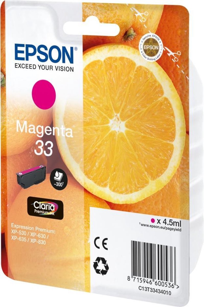 Epson T334340 Origineel Rood 4,5ml