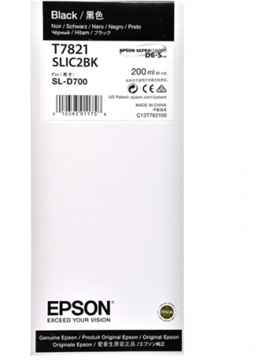 Epson T7821 BLACK SURELAB SL-D700 inktcartridge Zwart