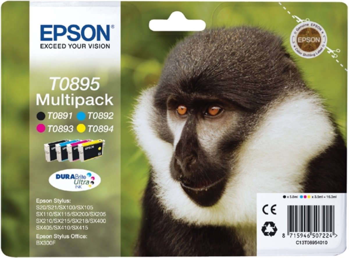 Inkcartridge epson t089540 zwart 3 kleuren