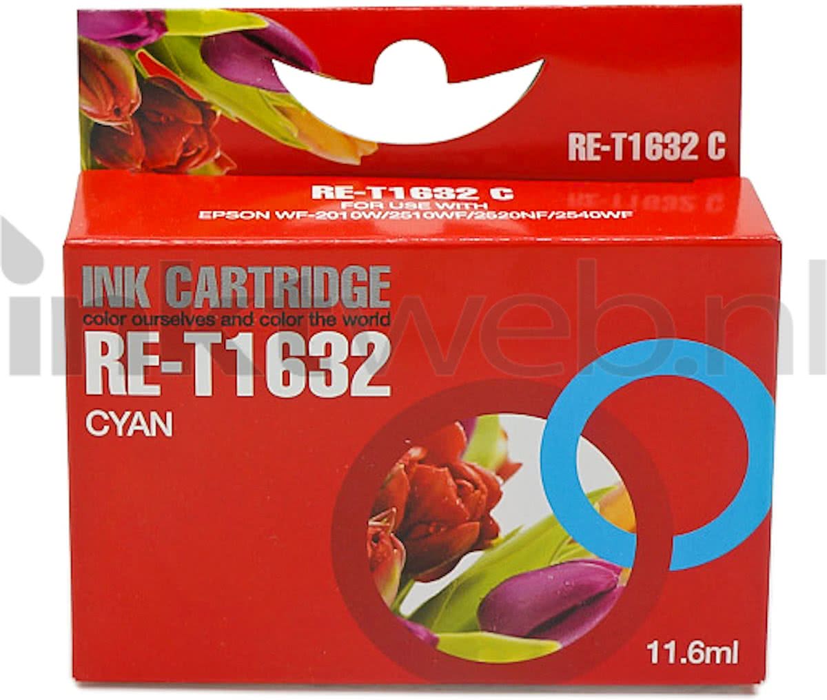 Merkloos - Inktcartridge / Alternatief voor de Epson 16XL / Cyaan / Hoge Capaciteit