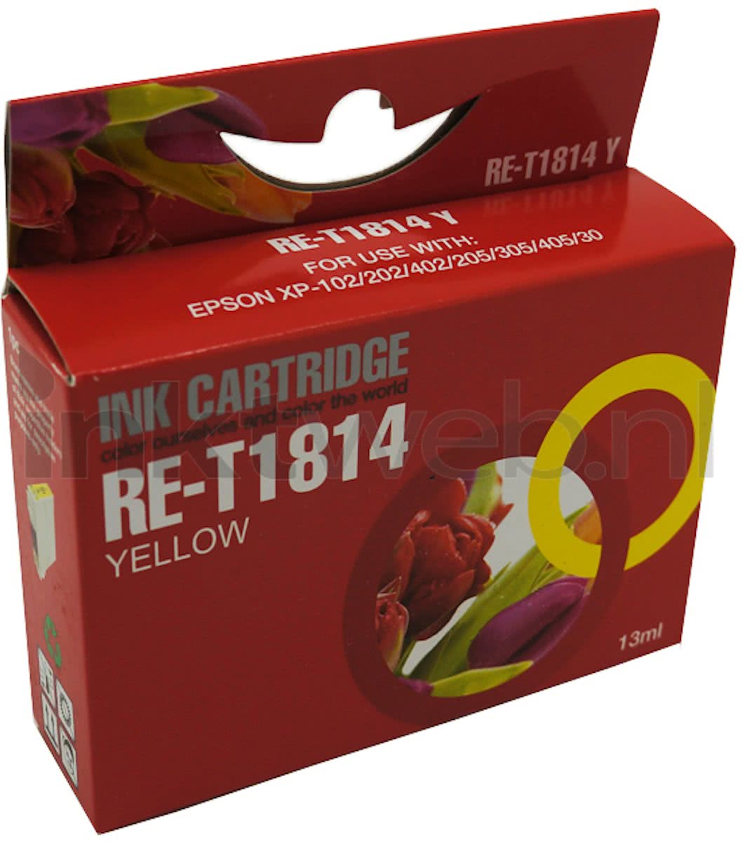 Merkloos   Inktcartridge / Alternatief voor de Epson 18XL (T1816) / Zwart / Cyaan / Magenta / Geel