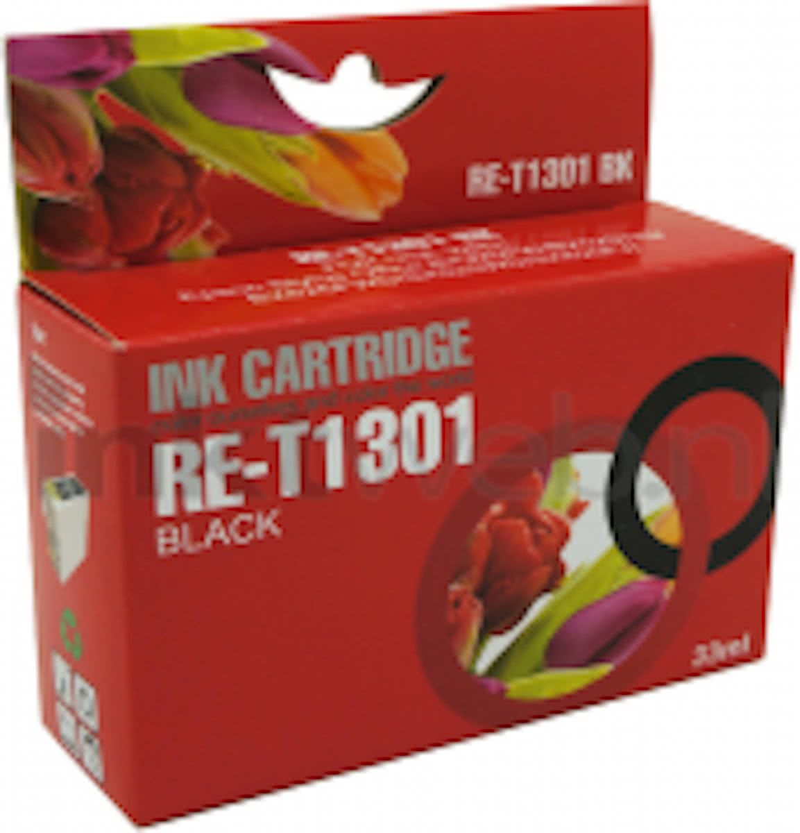 Merkloos - Inktcartridge / Alternatief voor de Epson T1301 / Zwart