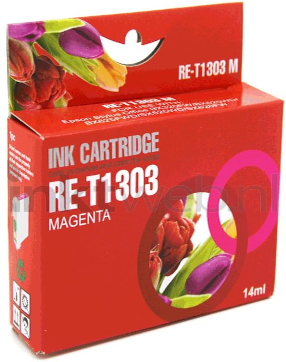 Merkloos - Inktcartridge / Alternatief voor de Epson T1303 / Magenta