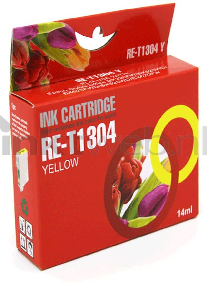 Merkloos - Inktcartridge / Alternatief voor de Epson T1304 / Geel