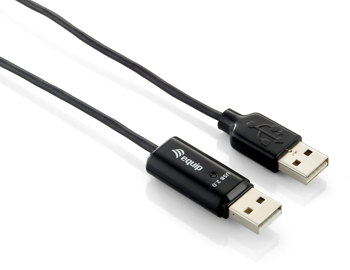 Equip 133339 1.8m USB A USB A Mannelijk Mannelijk Zwart USB-kabel