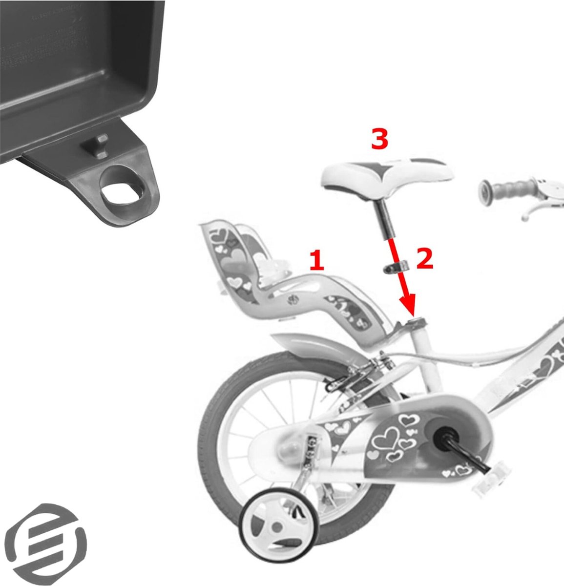   Fietszitje Pop - Poppenzitje Fiets - Fietsstoeltje Pop - Poppenzitje - Poppenzitje Voor Kinderfiets