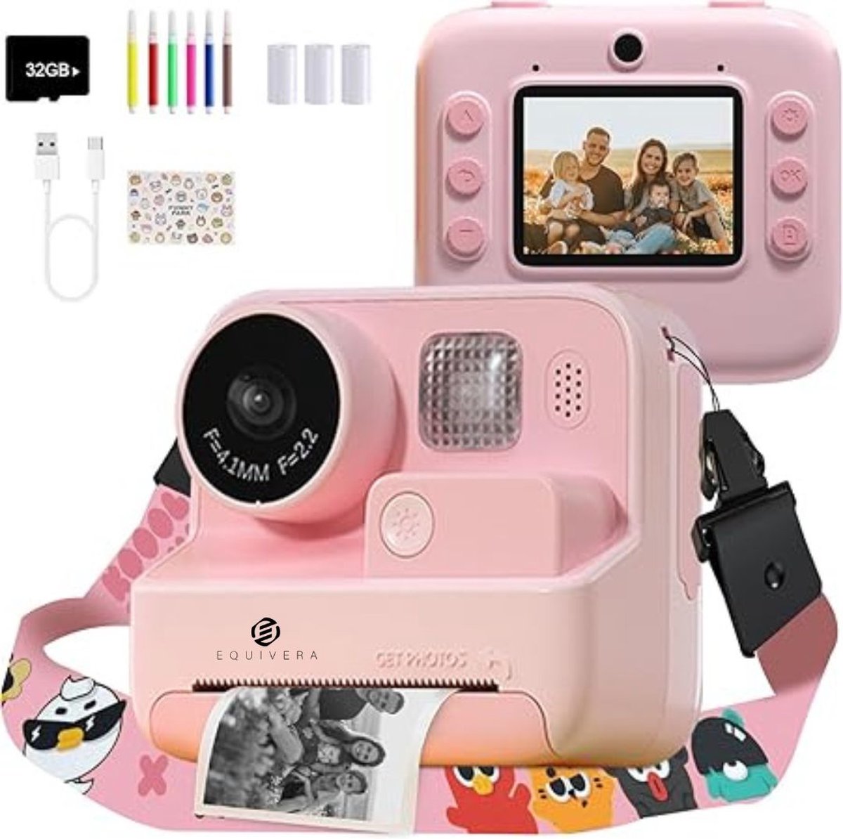   Kindercamera met Foto Printer - Kindercamera - Printcamera - Digitale Camera Kinderen - Speelgoed Camera