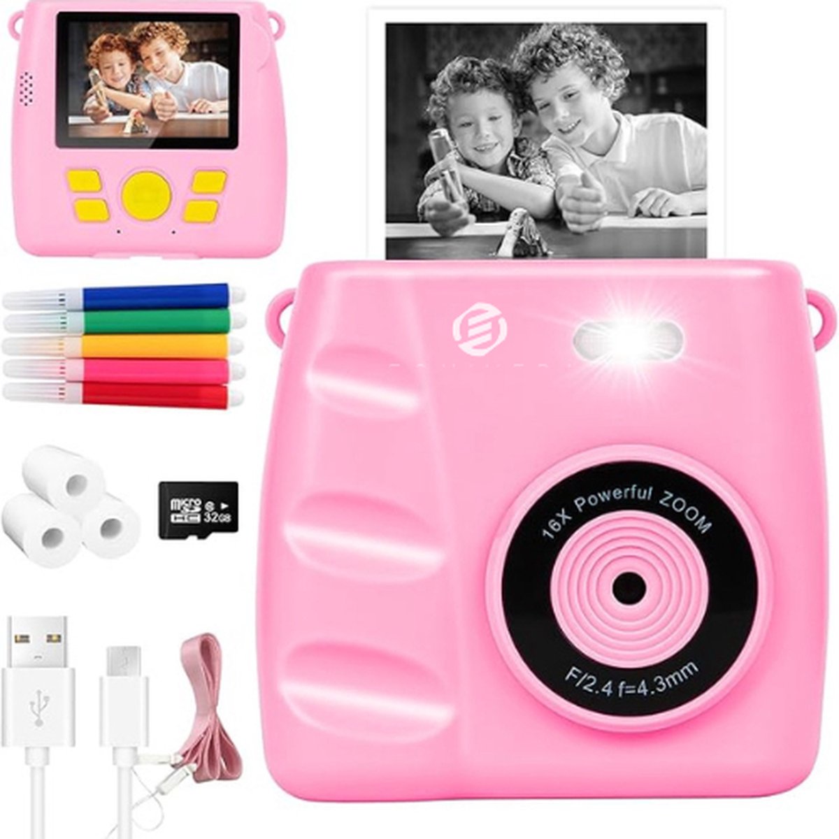   Kindercamera met Foto Printer - Kindercamera - Printcamera - Digitale Camera Kinderen - Speelgoed Camera