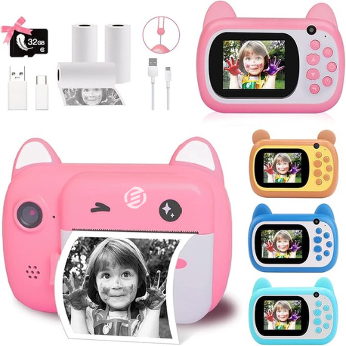   Kindercamera met Foto Printer - Kindercamera - Printcamera - Digitale Camera Kinderen - Speelgoed Camera