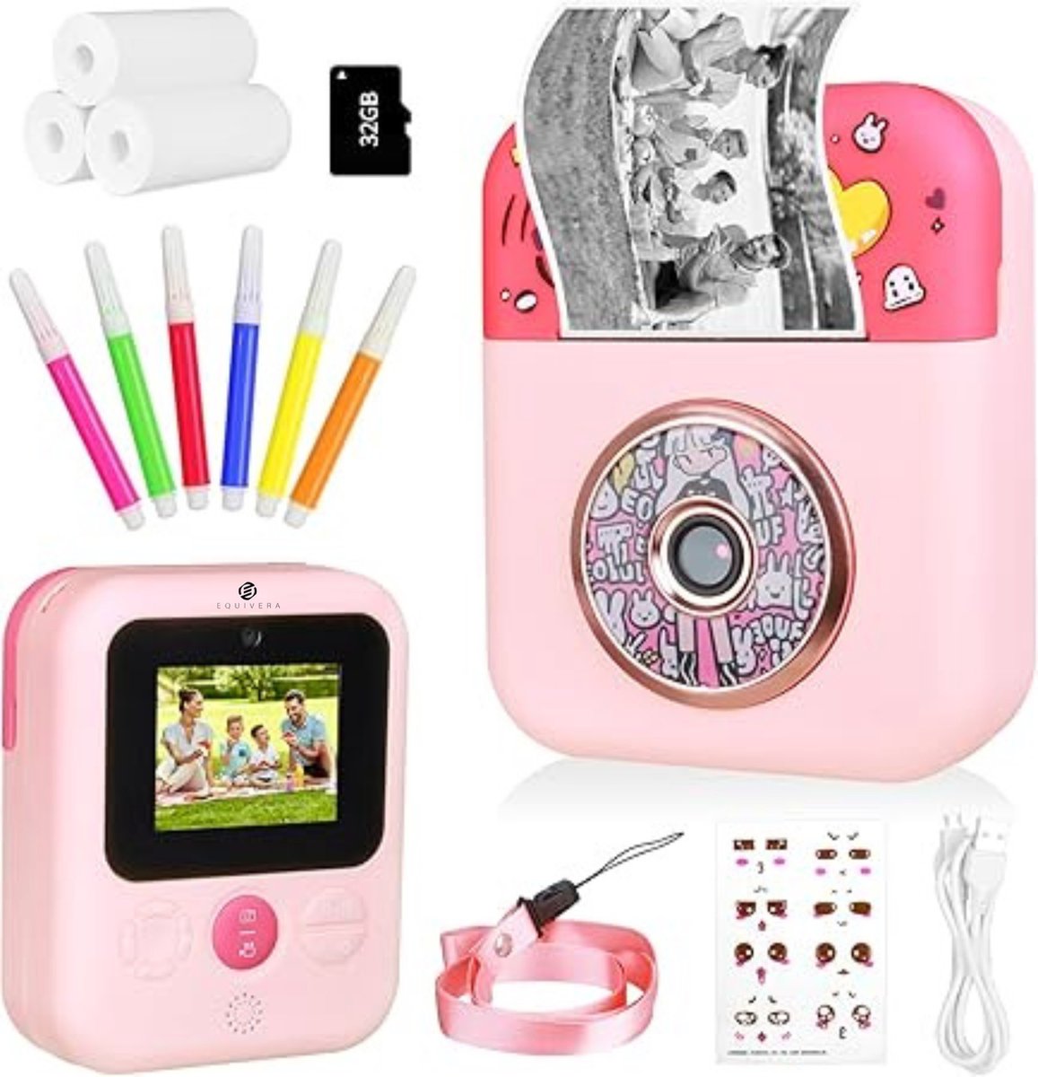   Kindercamera met Foto Printer - Kindercamera - Printcamera - Digitale Camera Kinderen - Speelgoed Camera