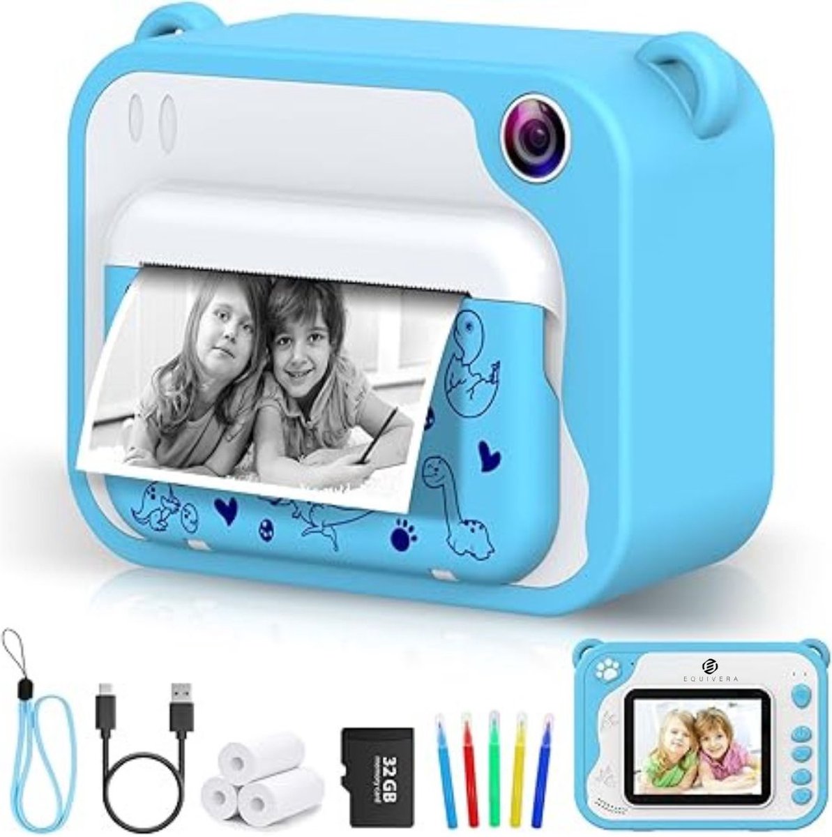   Kindercamera met Foto Printer - Kindercamera - Printcamera - Digitale Camera Kinderen - Speelgoed Camera