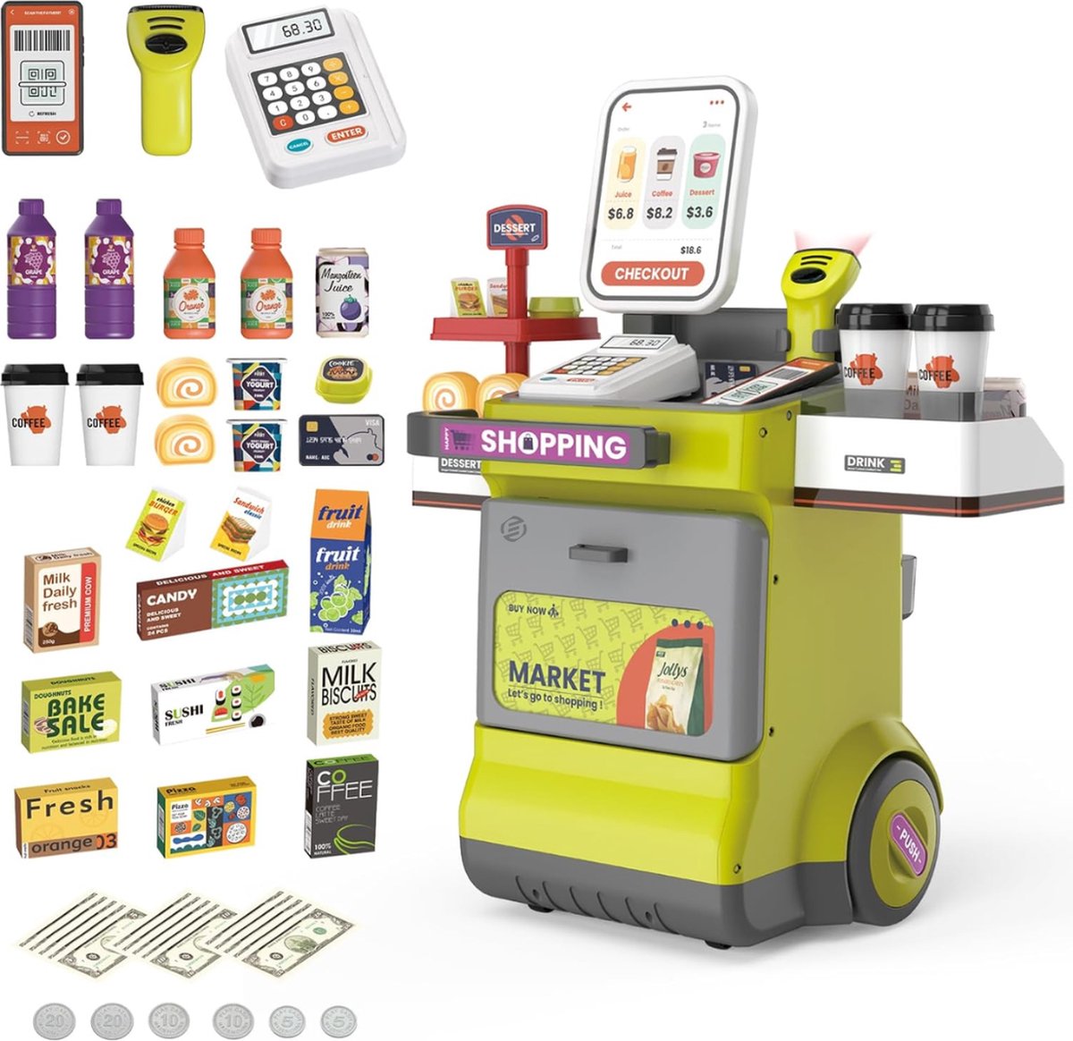   Speelgoed Kassa - Speelgoedkassa - Met Accessoires - Speelgoed Winkeltje - Speelgoedwinkel