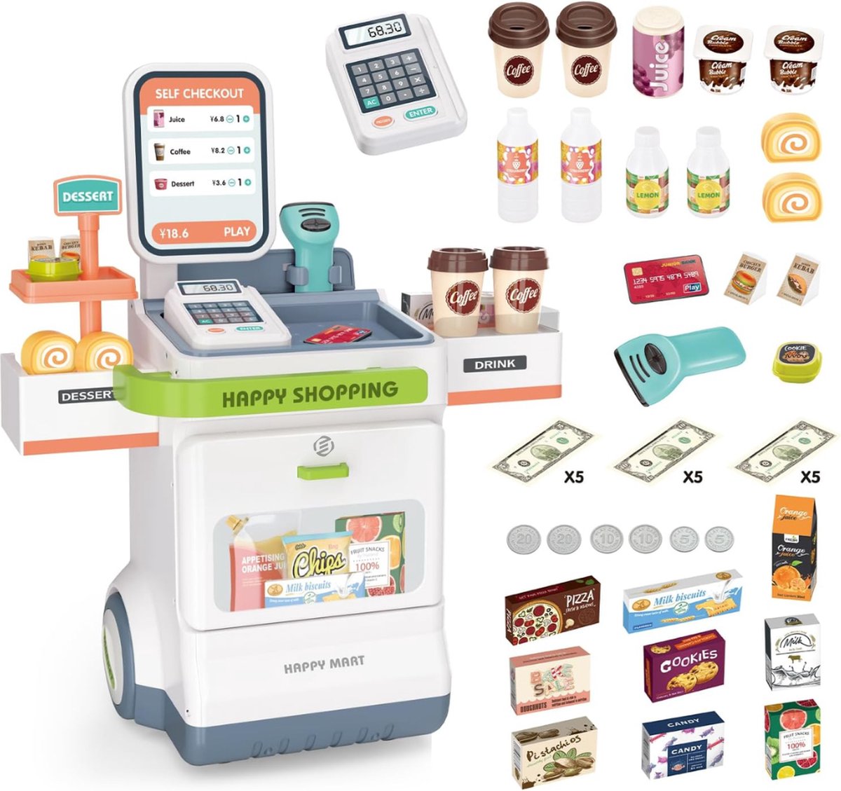   Speelgoed Kassa - Speelgoedkassa - Met Accessoires - Speelgoed Winkeltje - Speelgoedwinkel