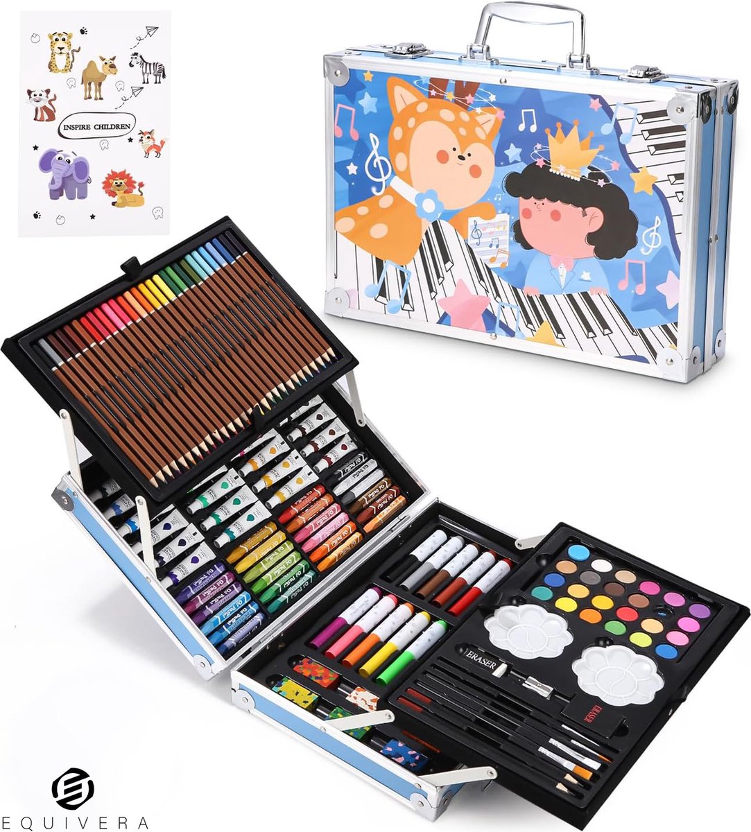   Tekenkoffer Kinderen - Tekendoos - Tekenkoffer - Tekendoos Kinderen - Kleurkoffer voor Kinderen