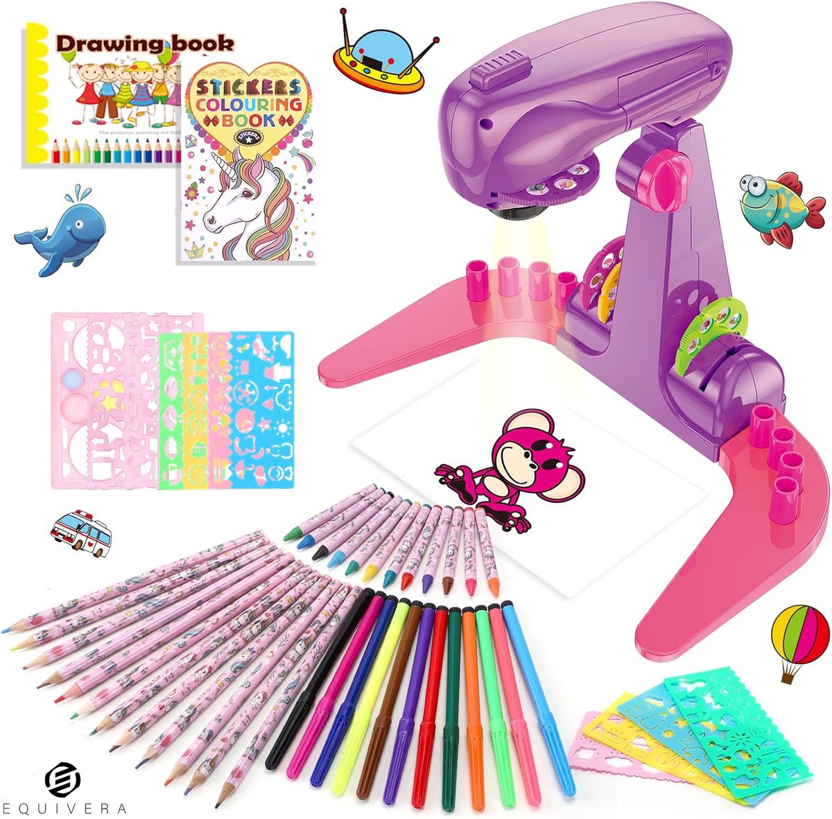 Equivera Tekenprojector Kinderen - Tekenprojector voor Kinderen - Tekenprojector - Tekenmachine Kinderen - Tekenmachine
