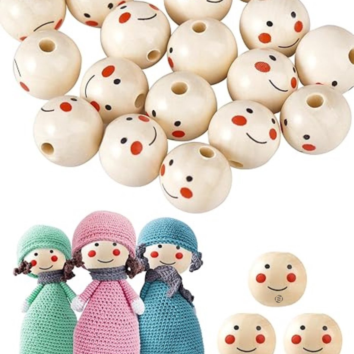   houten kralen met gezichtje - 50 stuks Houten Kralen met Kat Gezicht - 20mm Ronde Houten Kralen met Lachend Gezicht, Kralen met Gat voor Knutselprojecten, DIY Craft en Versieringen
