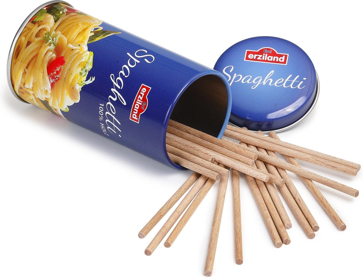 Erzi houten spaghetti in blikje