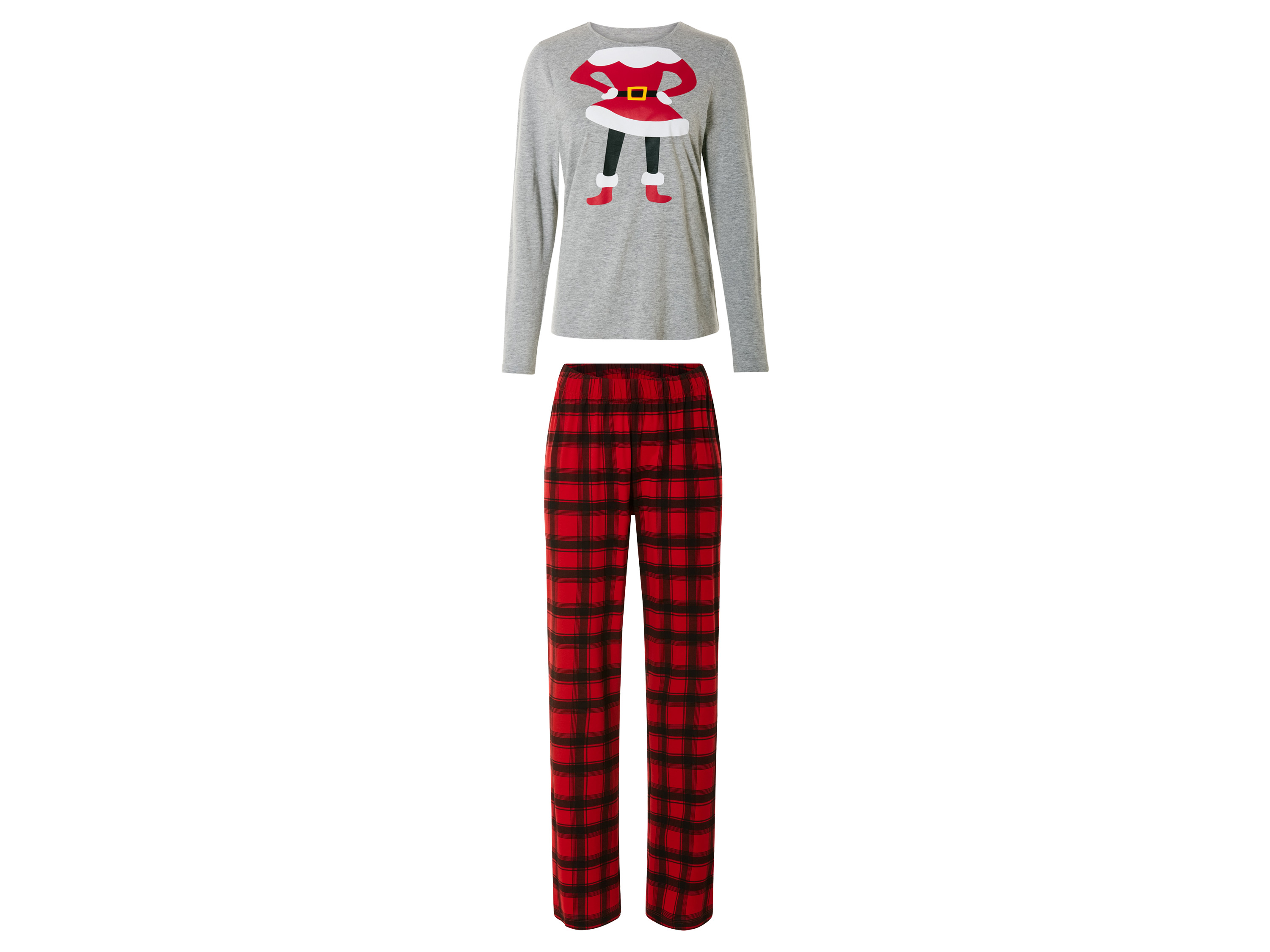 esmara Dames pyjama (M (40/42), Grijs/rood)