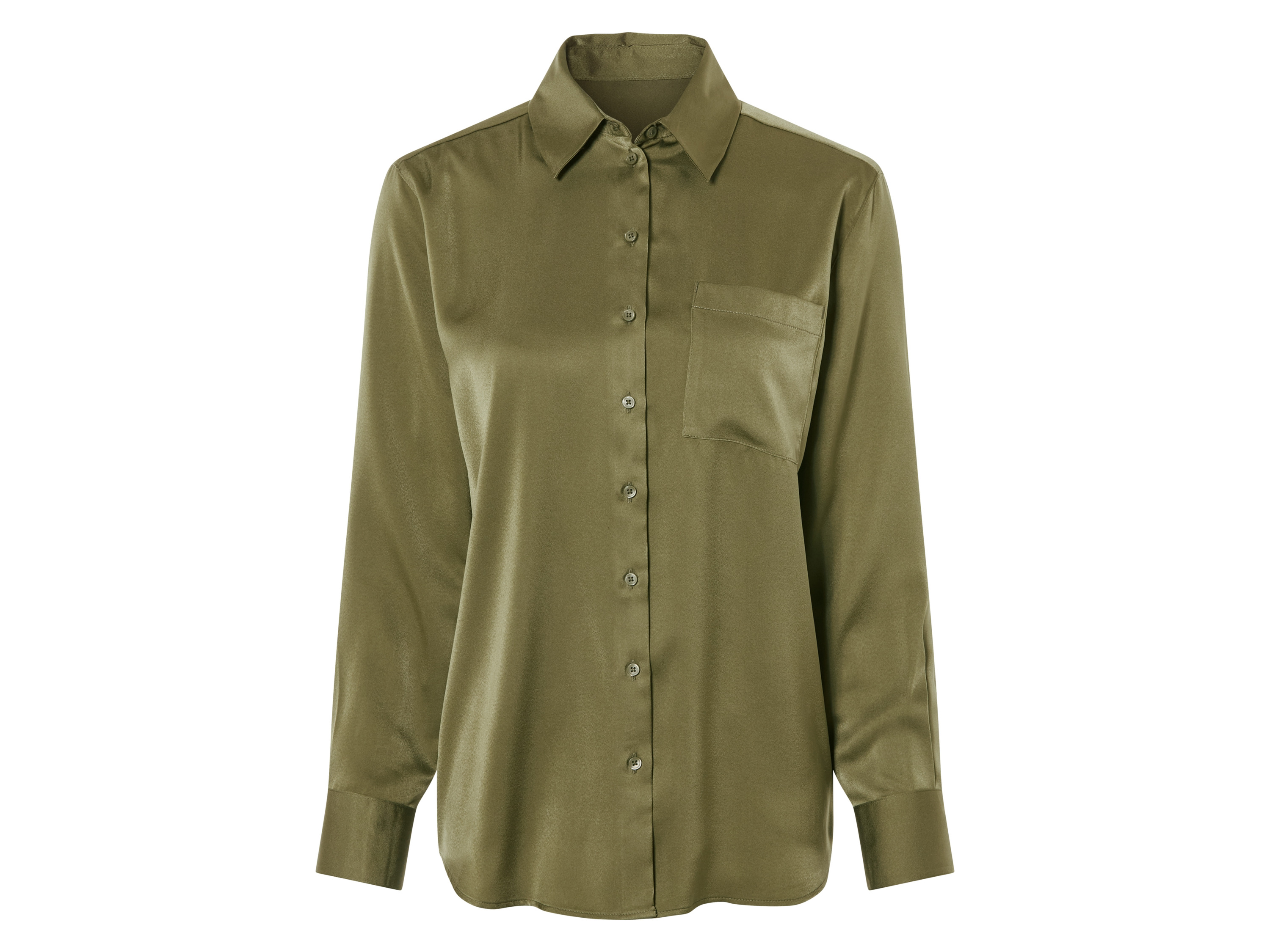 esmara Satijnen dames blouse (38, Groen)