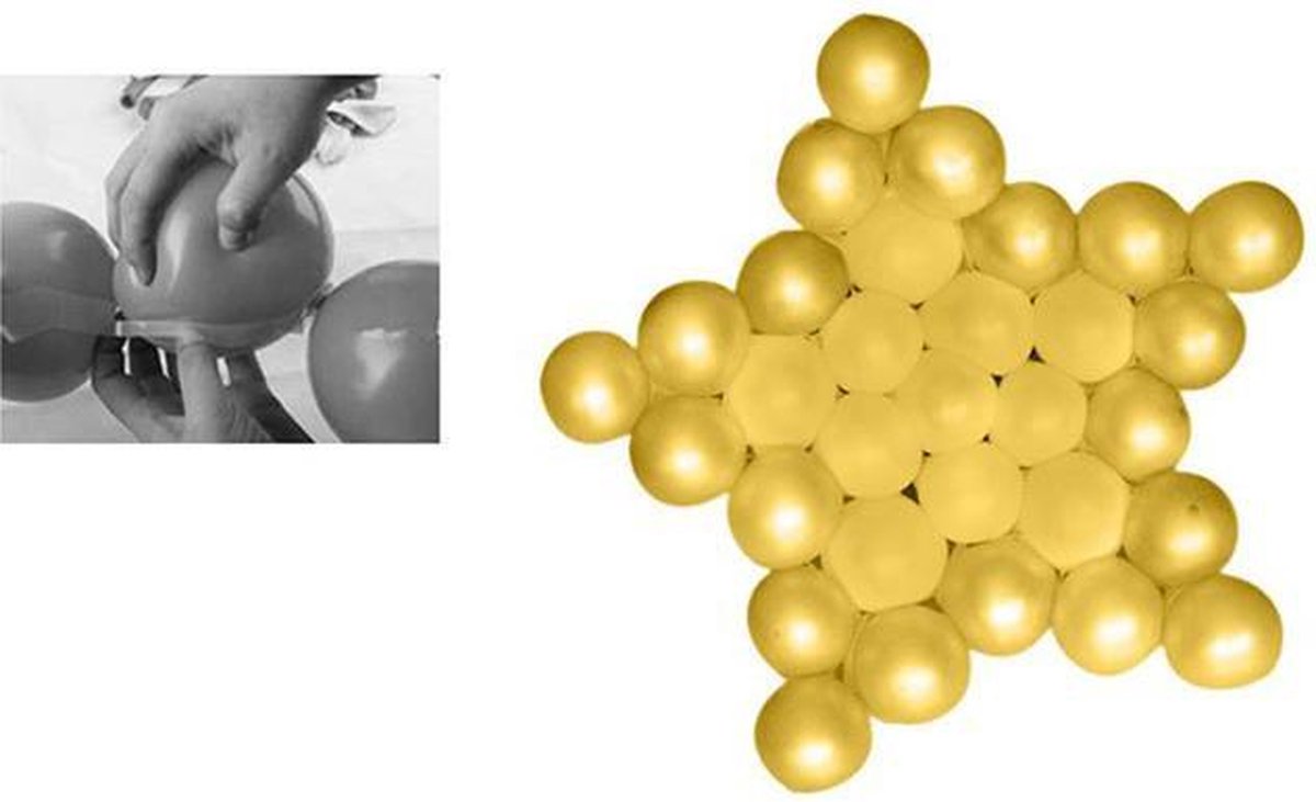 VIJFHOEKIG BALLONROOSTER MET 37 BALLONNEN 5 
