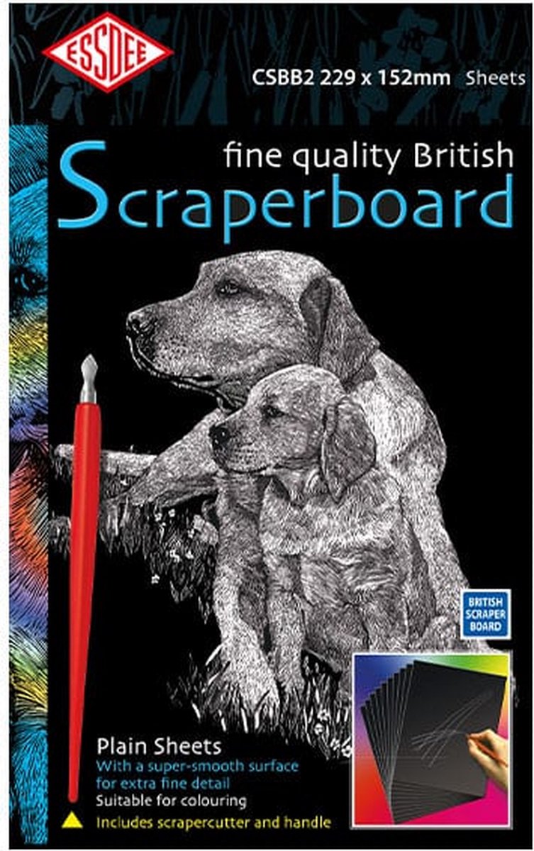   Fine Quality Scraperboard - Hobby karton scratchboard - Wit - 229 x 152mm - 10 vellen