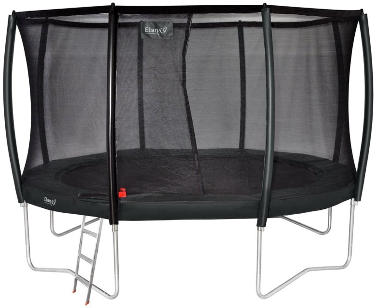   Gold Combi Deluxe Trampoline set - Ø366 cm - Inclusief Deluxe Veiligheidsnet - Grijs - Rond