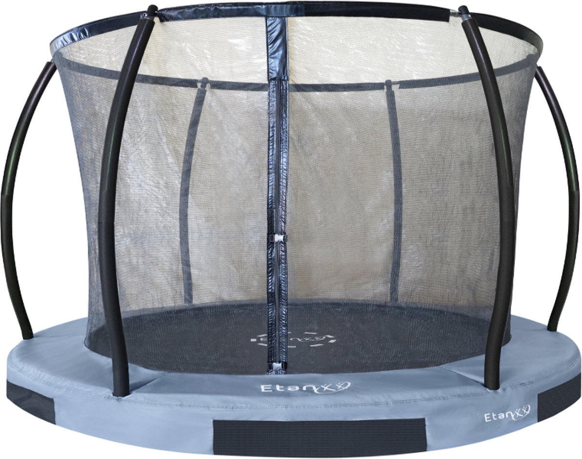 Etan Hi-Flyer 08 Combi Inground Trampoline set- Ø 244 cm - incl. Veiligheidsnet - Uv-bestendig Randkussen - Grijs - Rond